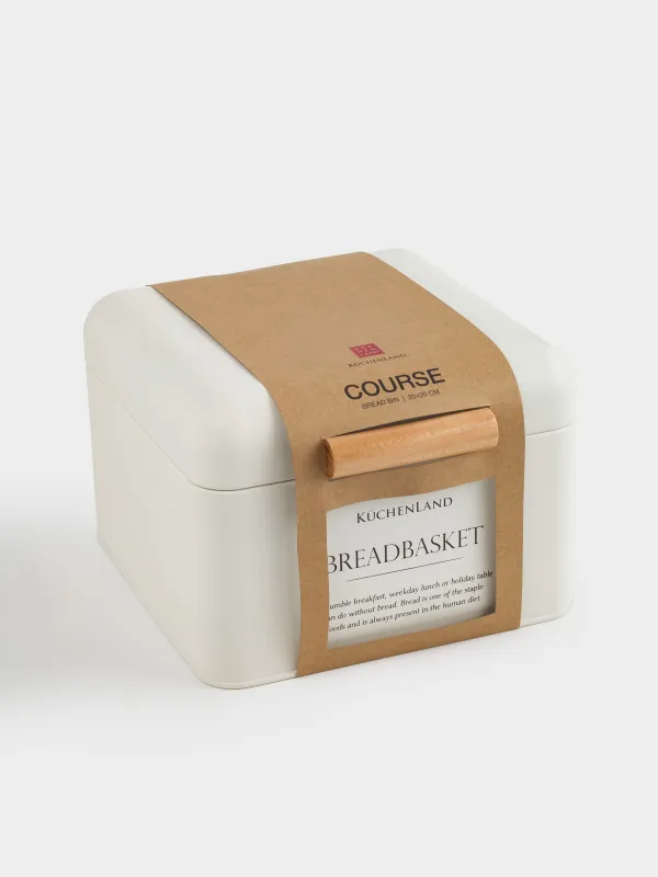 Хлебница, 20х20х14 см, металл/дерево, квадратная, молочная, Breadbasket, Course, image-6