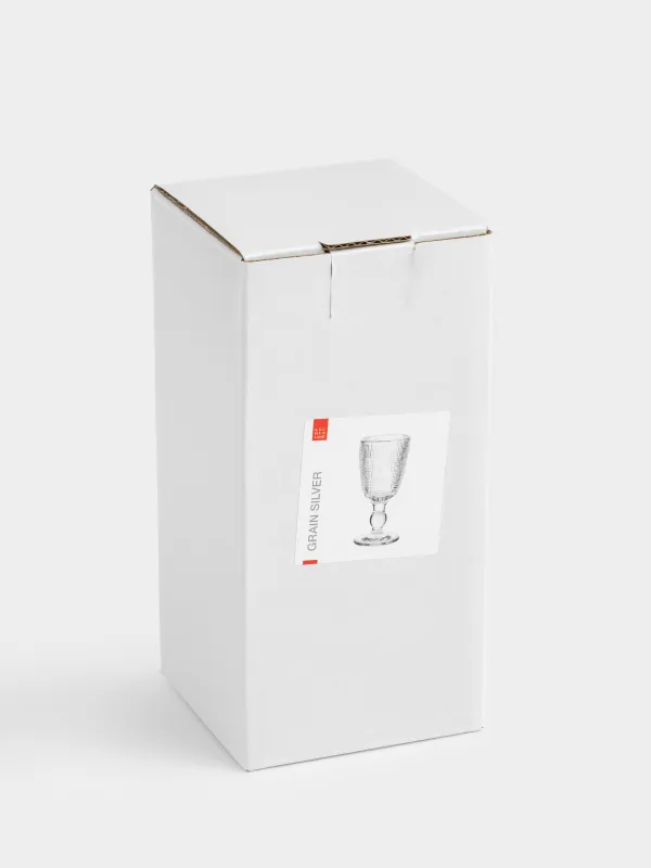 Бокал-кубок для вина, 260 мл, стекло Р, с серебристым кантом, Grain silver, image-4