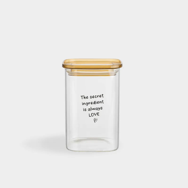 Банка для сыпучих продуктов, 1,2 л, Янтарная крышка, Amber font