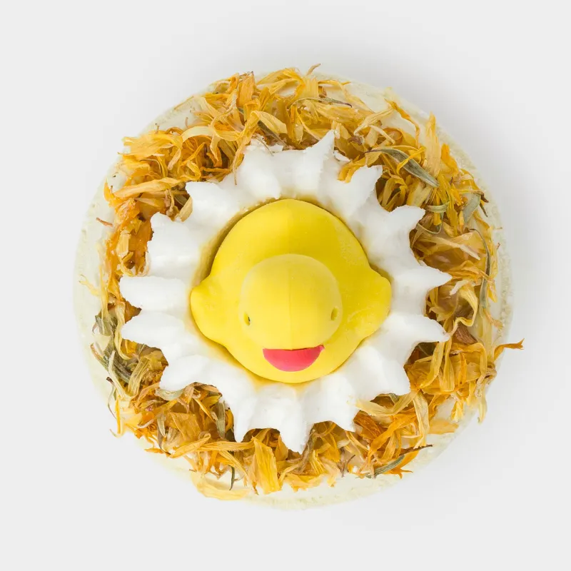 Бомбочка для ванны, 130 гр, с игрушкой, желтая, Мед с молоком, Утенок, Duck yellow