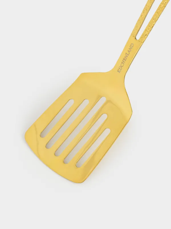 Лопатка, 26 см, с прорезями, сталь, золотистая, Viron gold, image-2