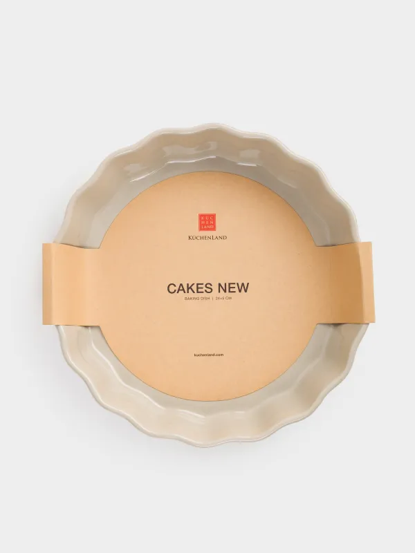 Форма для запекания, 24 см, керамика, круглая, молочно-бежевая, Cakes new, image-6