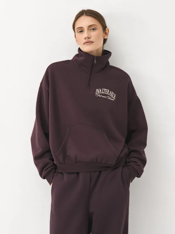 Толстовка с молнией, бордовая, Leonie, image-0