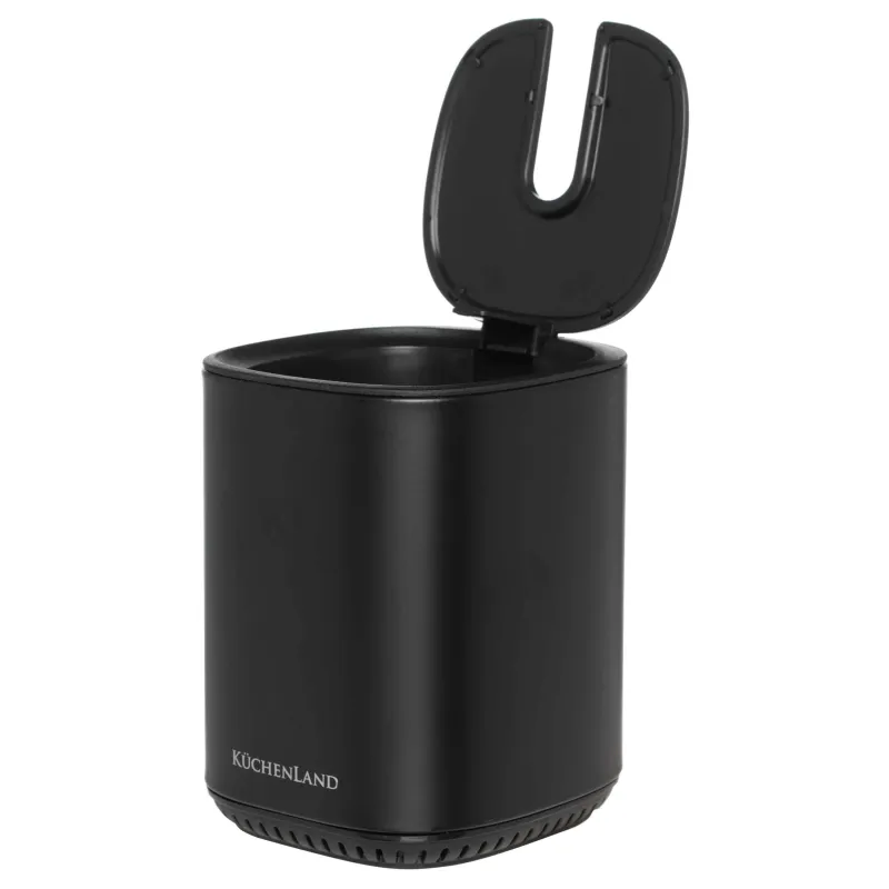 Ерш туалетный, 38 см, с автоматической подставкой, пластик/металл, черный, Total black, image-1