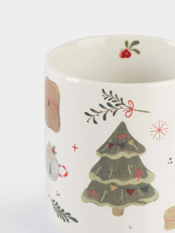 Кружка, 430 мл, фарфор N, белая, Праздничное настроение, Holiday mood, image-2
