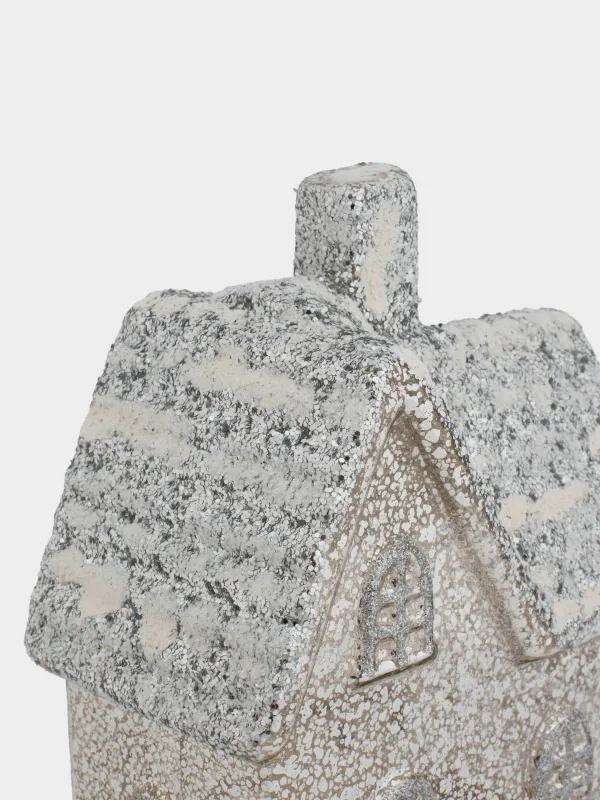 Статуэтка с подсветкой, 14х18 см, стекло, шампань, Домик, Snow sparks, image-5