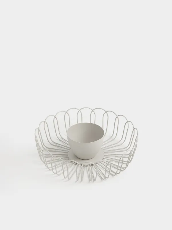 Корзина для фруктов, на съемной ножке, Twist beige, image-3