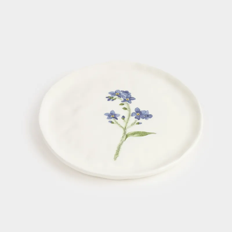 Тарелка закусочная, 19 см, керамика D, белая, Незабудка, Crumple flower, image-1