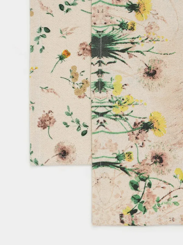 Полотенце кухонное, 40х60 см, 2 шт, хлопок, бежевое, Кролик и цветы, Rabbit in flowers, image-4