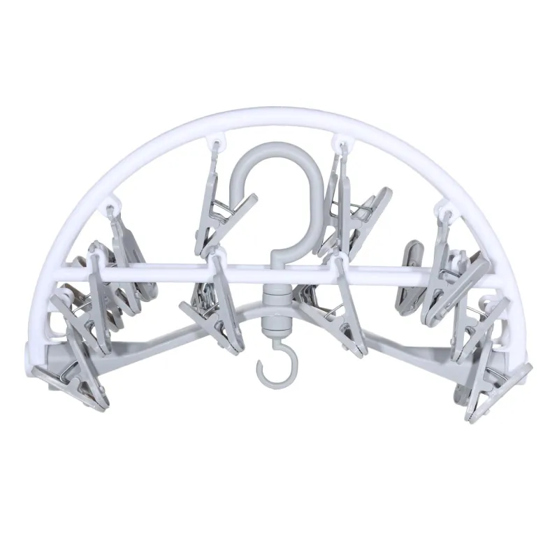 Сушилка для носков и нижнего белья, 20 прищепок, подвесная, пластик, бело-серая, Compact, image-1