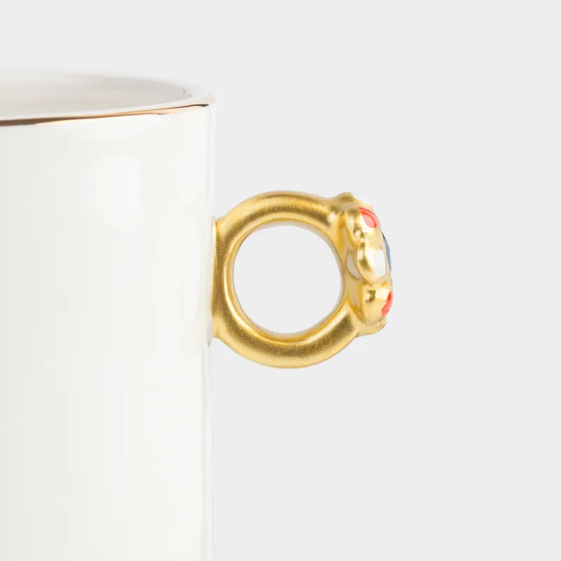 Кружка, 390 мл, керамика, молочная, с золотистым кантом, Кольцо, Sicily, image-2