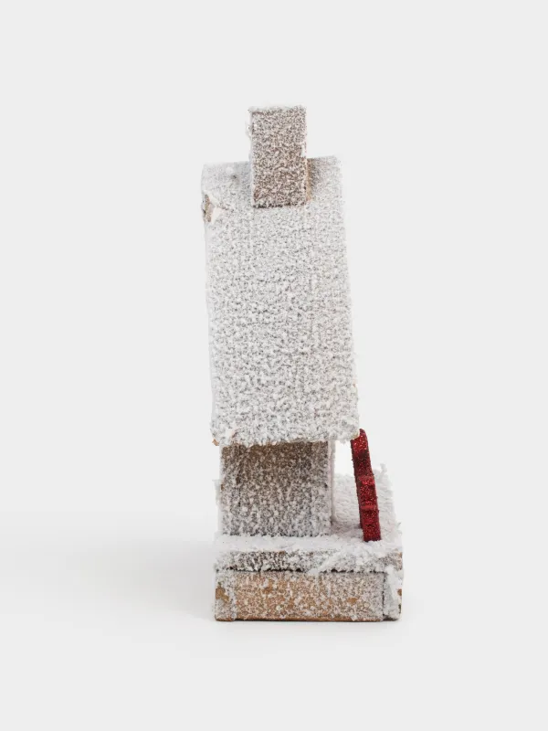 Статуэтка с подсветкой, 14х26 см, дерево, Заснеженный домик с лошадкой, Touch winter, image-2