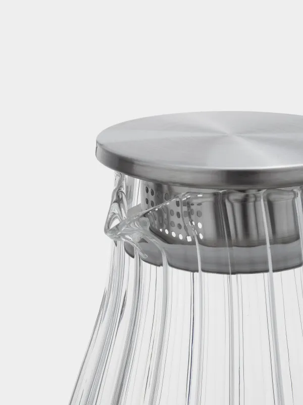 Кувшин, 1,8 л, с крышкой-фильтром, стекло Б/сталь, Camellia, image-4