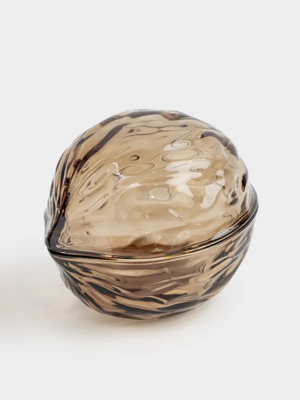 Емкость для хранения, 14х11 см, 320 мл, стекло Р, коричневая, Грецкий орех, Walnut, image-1