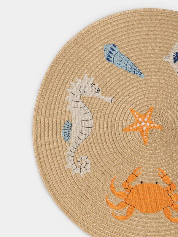Салфетка под приборы, 38 см, Морские обитатели, Circle embroidery, image-1