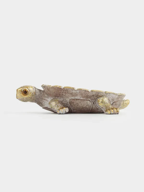 Блюдо декоративное, 23х17х6 см, полирезин, золотисто-серебристое, Черепаха, Grand turtle, image-5