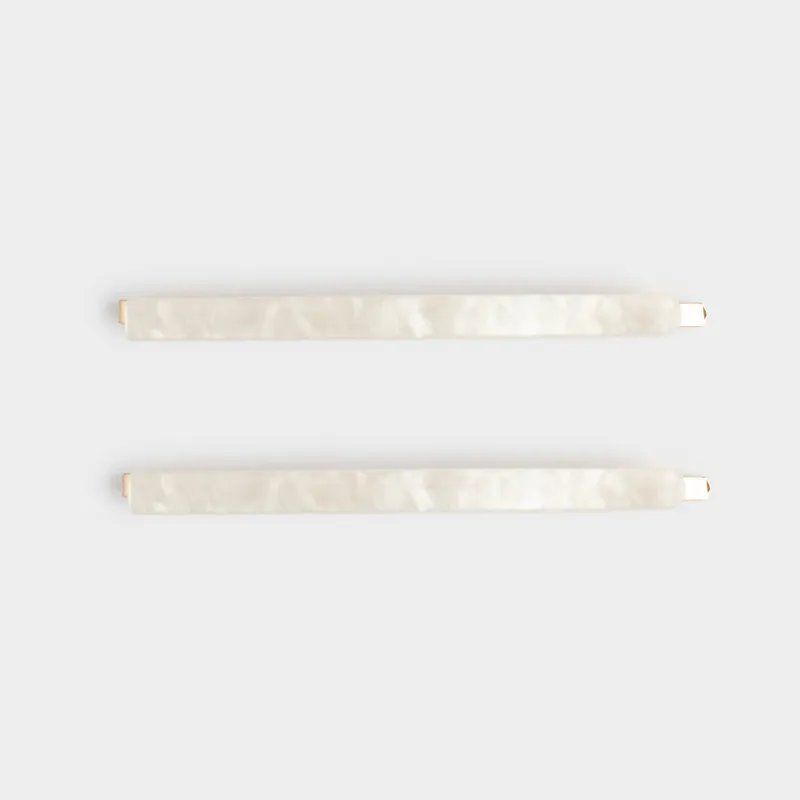 Заколка для волос, 8 см, 2 шт, акрил/металл, перламутр, Гламур, Glam