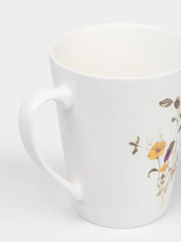 Кружка, 420 мл, фарфор N, белая, Желтые цветы, Floweri, image-2