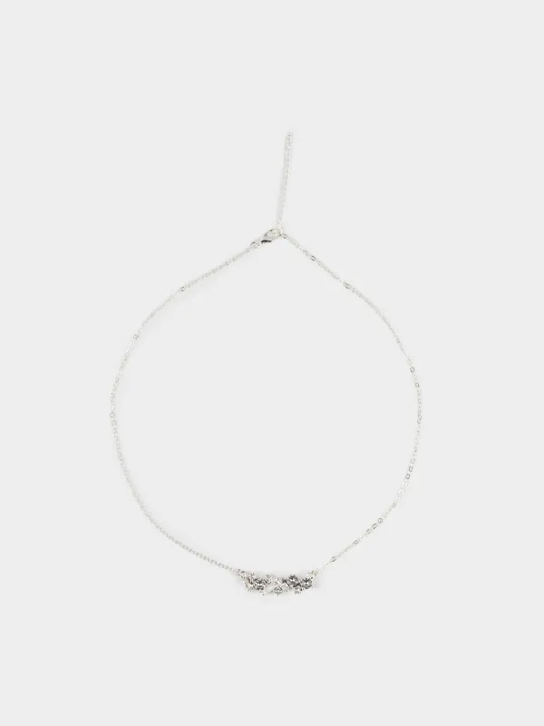 Цепочка, 45 см, с подвеской, металл/циркон, серебристая, Кристаллы, Jewelry crystal, image-0