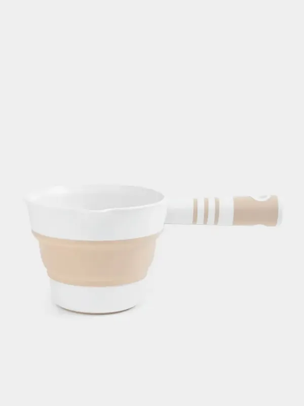 Ковш, 15 см, 1 л, складной, пластик/резина, бежевый, Foldaway, image-0