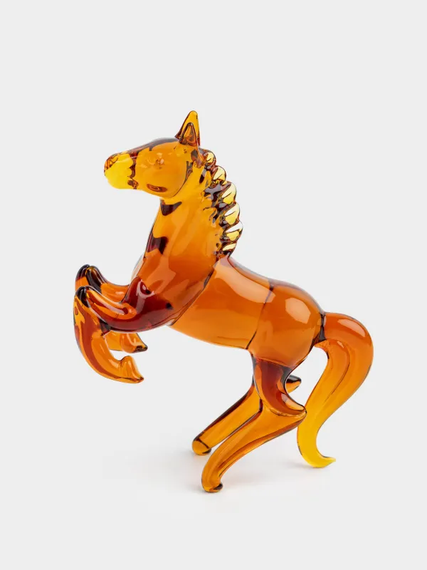 Статуэтка, 10 см, стекло, янтарная, Конь, Horse vitreous, image-0