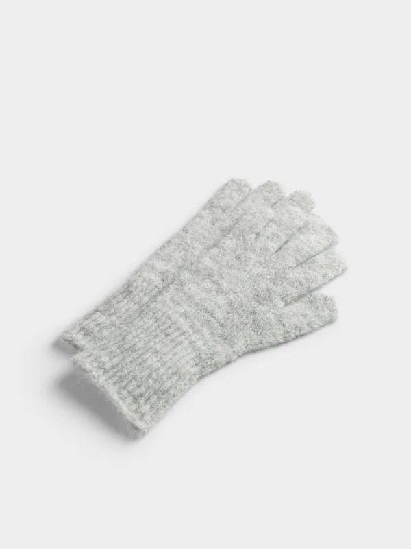 Перчатки с добавлением шерсти и люрекса Knitting fuzz, image-4