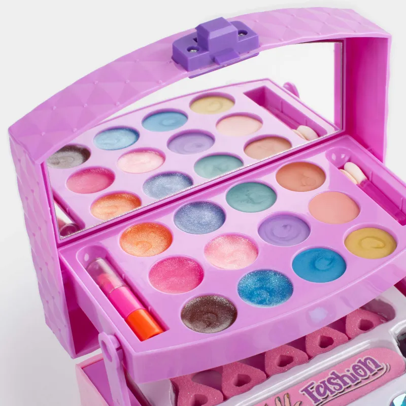 Набор косметики, детский, 16 см, 26 пр, с украшениями, в кейсе, пластик, розовый, Cosmetic kids, image-3