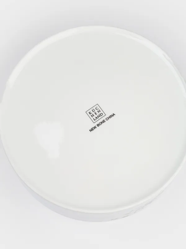 Блюдо, 23х6 см, с бортами, фарфор N, белое, Желтые цветы, Floweri, image-4