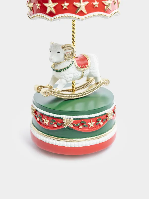 Статуэтка музыкальная, 18 см, с подсветкой, Карусель, Christmas style, image-3