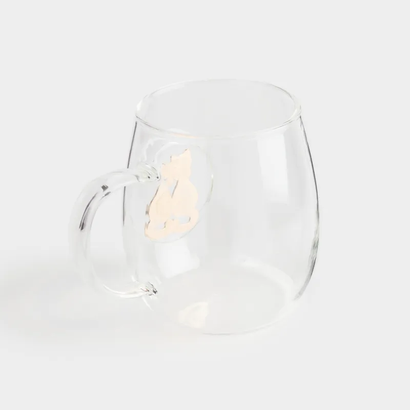 Кружка, 470 мл, с ложкой, стекло Б/металл, Коты, Lux elements, image-2