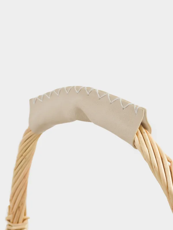 Корзина-сумка, 32 см, ива/полиэстер, бежевая, Beige style, image-3