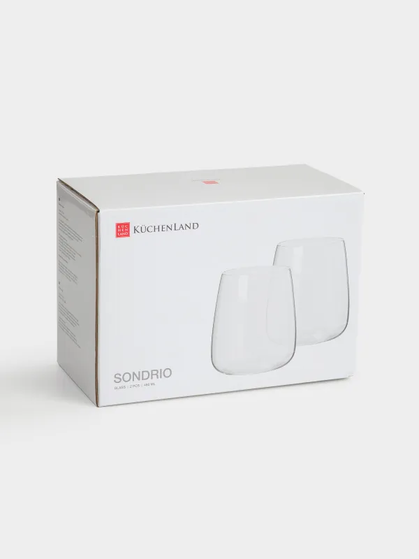 Стакан, 10 см, 480 мл, 2 шт, кристальное стекло, Sondrio, image-4
