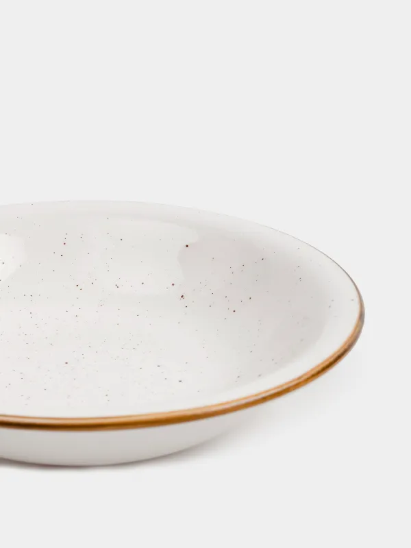 Сервиз обеденный, 6 перс, 18 пр, керамика, молочный, в крапинку, Roxas, image-3