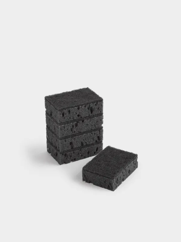 Губка для мытья посуды, 5 шт, Black clean, image-0