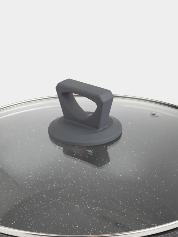 Вок, 28 см, с крышкой, съемная ручка, с покрытием, алюминий, Scandia, image-7