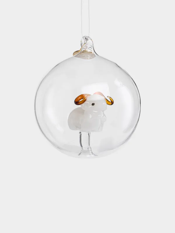 Игрушка елочная, 8 см, Овечка в шаре, Ball shape, image-1