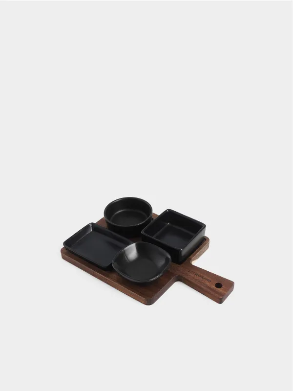 Набор для закусок, на подставке, Black style, image-0