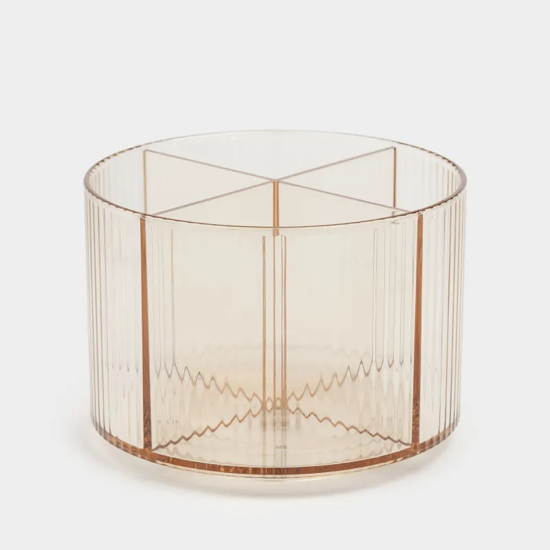 Органайзер для косметики, 15х10 см, 4 отд, вращающийся, пластик, янтарный, Ribby color