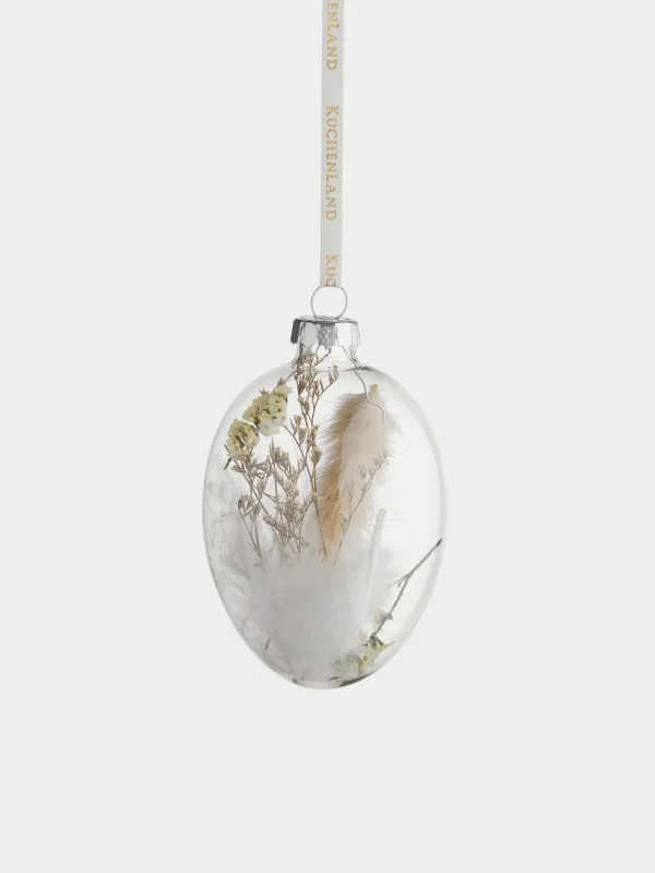 Подвеска декоративная, 6х8 см, с сухоцветами и перьями, Natural Easter, image-1