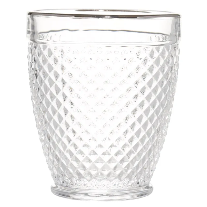 Стакан для виски, 10 см, 300 мл, 2 шт, стекло Р, с серебристым кантом, Verona silver, image-1