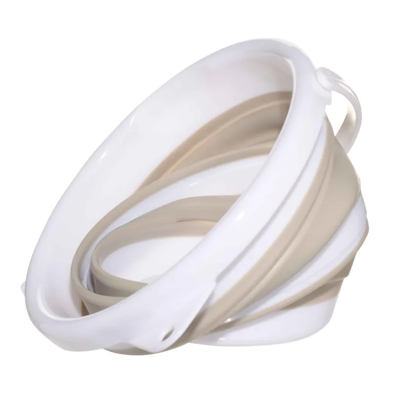 Ведро складное, 5 л, пластик/резина, серо-бежевое, Foldaway, image-2