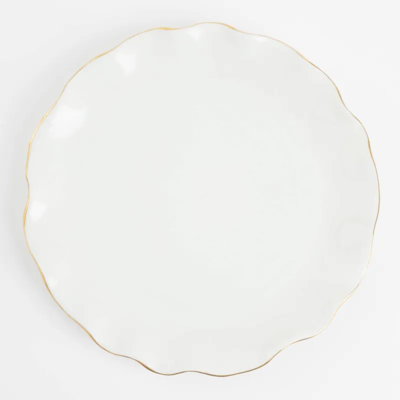 Пара чайная, 1 перс, 2 пр, 350 мл, фарфор P, с золотистым кантом, Мятый эффект, Crumple gold, image-4