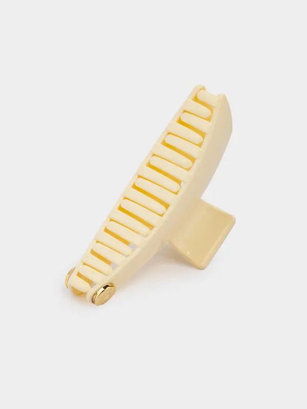 Заколка для волос, 12 см, акрил/металл, светло-бежевая, Крабик, Hair basic, image-4