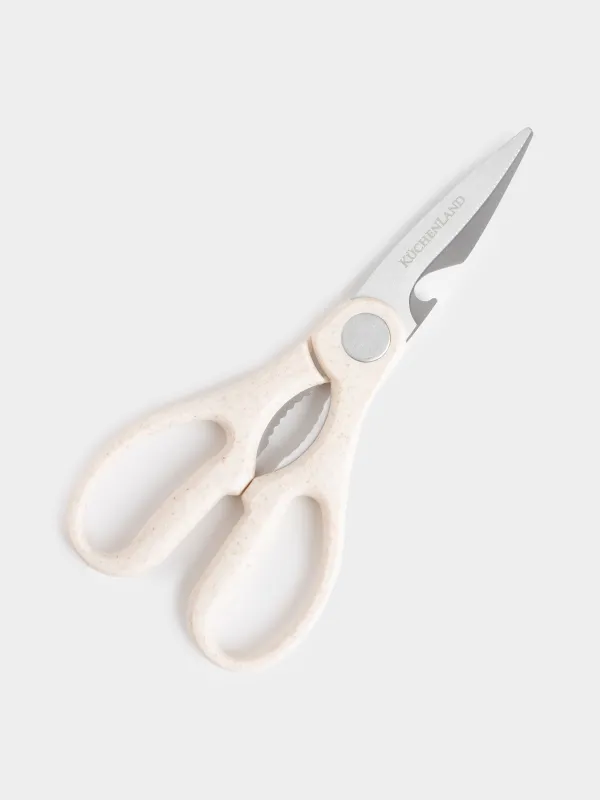 Ножницы кухонные, 20 см, сталь/пластик, бежевые, в крапинку, Soft speckled, image-4