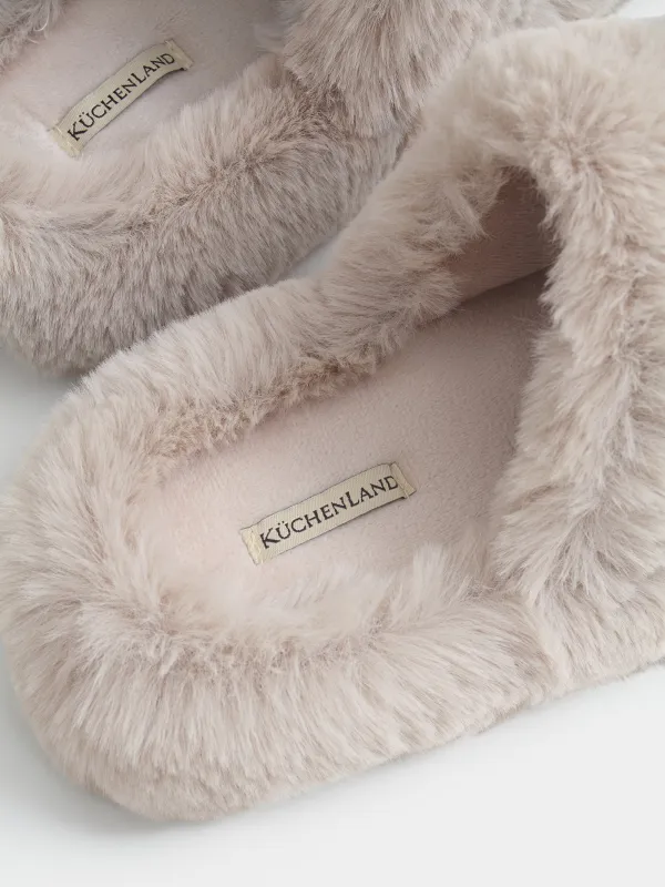 Тапочки женские, с искусственным мехом, Bushy, image-4