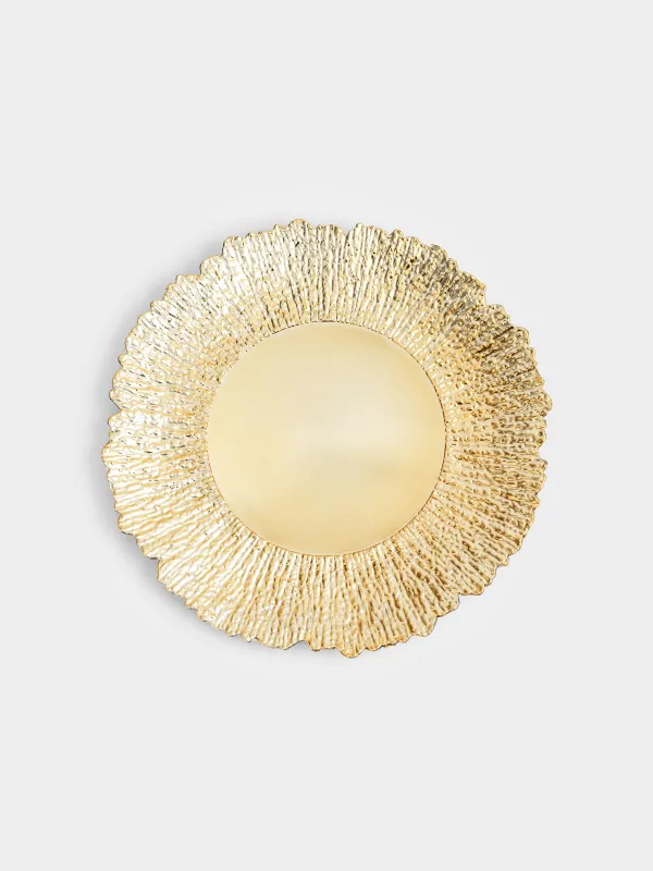 Тарелка подстановочная, 33 см, пластик, золотистая, Льдина, Plastic ice, image-0