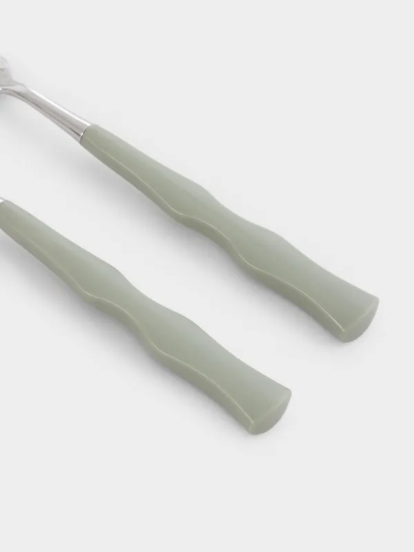 Вилка столовая, 2 шт, сталь/пластик, зеленая, Изгибы, Bangkok, image-3