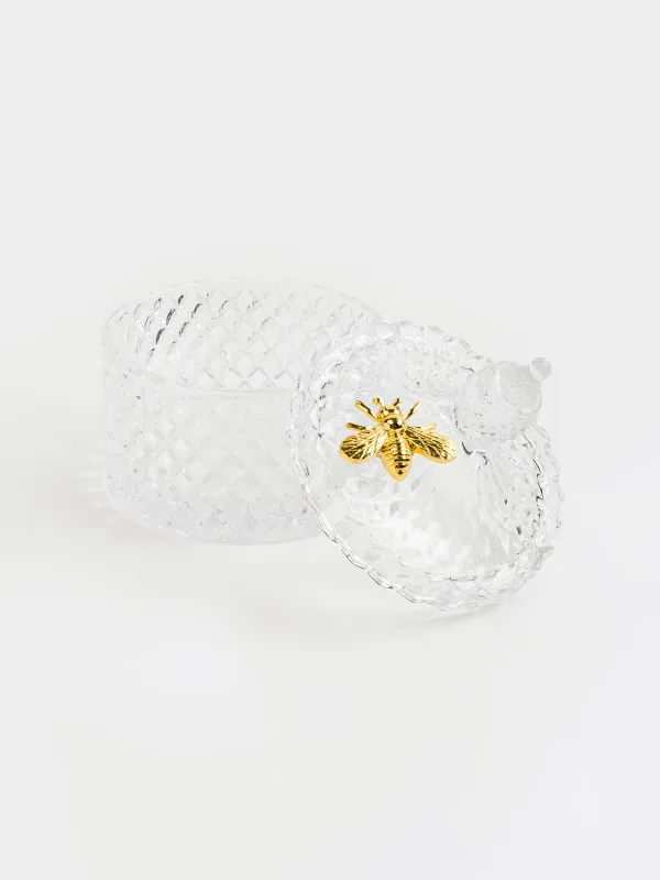 Eмкость для хранения, 13х10 см, 330 мл, стекло Р/металл, Пчела, Honey, image-3