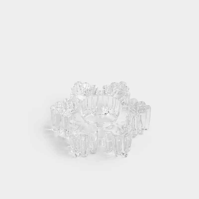 Подсвечник, 11x4 см, для чайной свечи, стекло, Снежинка, Snowfall