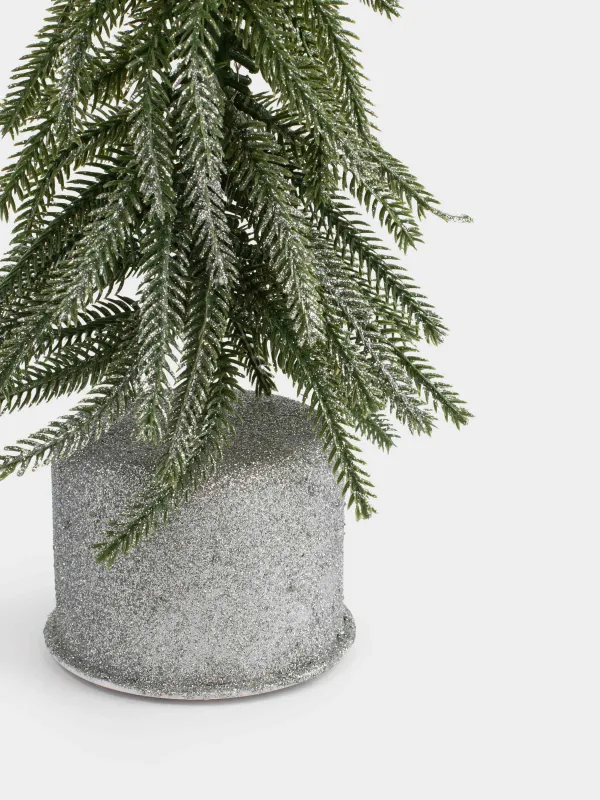 Ель искусственная, 40 см, с подсветкой, вращающаяся, пластик, Ель с блестками, Conifer decor, image-3
